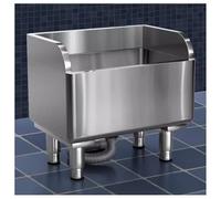 GLJTUO Fregadero de Acero Inoxidable con colador de Drenaje - Ideal para cocinas, restaurantes, hospitales y escuelas. Diseño Elevado antidesbordamiento.,Silver-100x41x55cm