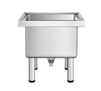 GLJTUO Fregadero de Acero Inoxidable para Fregar Suelos - Lavabo Multiusos con desagüe para Cocina, Restaurante y Garaje.,23.6 * 19.7 * 19.7in