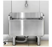 GLJTUO Fregadero de Suelo de Acero Inoxidable de Calidad Comercial - De pie, fácil de Limpiar para Uso en cocinas, restaurantes y garajes.,Silver-100x41x50cm
