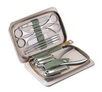 GLJTUO Juego de cortaúñas, Funda de Cuero de Alta Gama, cortaúñas, 11 Piezas