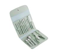 GLJTUO Kit de cortaúñas de 16 Piezas, Juego de cortaúñas de Acero Inoxidable para manicura casera, Tijeras portátiles de Alta Gama, Herramienta para Recortar la Piel Muerta.,Green