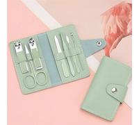 GLJTUO Kit de cortauñas de 7 Piezas. Juego Completo de cortauñas para el hogar. Herramientas de manicura y Belleza. Juego de cortauñas portátil.,Green