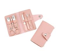 GLJTUO Kit de cortauñas de 7 Piezas. Juego Completo de cortauñas para el hogar. Herramientas de manicura y Belleza. Juego de cortauñas portátil.,Pink