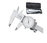 GLJTUO Micrómetro, Calibrador De Cuadrante De 0-150-200 Mm, Calibre Vernier De Acero Inoxidable, Paquímetro, Regla De Calibre De Metal, Micrómetro De Carpintería, Herramientas D,0-150mm with Box-1