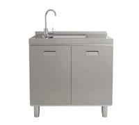 GLJTUO Mueble de Acero Inoxidable para Fregadero de lavandería con Soporte Multiusos para Cuarto de Lavado, Garaje o sótano.,Single Basin-90cm