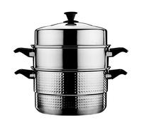 GLJTUO Olla Vaporera De Acero Inoxidable, Gruesa, De Una Sola Pieza, Ideal para Cocinar Al Vapor, Pescado, Mariscos Y Pollo Guisado.,30Cm