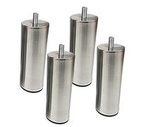 GLJTUO Patas De Metal para Muebles, Patas De Acero Inoxidable para Mesa, Patas De Repuesto con Tornillos M10, Patas para Muebles De Bricolaje para Sofá, Cama, Sillón, Gabi,14.6cm/5.7in