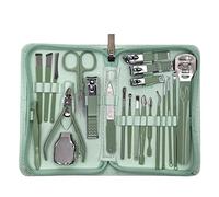 GLJTUO Set de manicura con cortaúñas, Cortador, Cuidado de la pedicura, alicates para Piel Muerta y Herramientas con Estuche.,D-As Shown