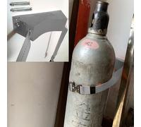 GLJTUO Soporte para Carro de Tanque de oxígeno, Paquete de 1/2/3/5 Soportes para Tanques de oxígeno y propano, Soporte de Pared con Correa de Seguridad, Multicolor.,Grey-2pcs