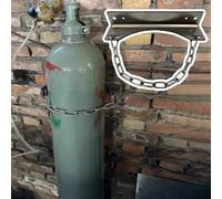 GLJTUO Soporte para Cilindro de oxígeno Individual, Soporte de Pared para Tanque de Gas oxígeno Plateado, Soporte para Cilindro de Gas con Tornillos de expansión, Botella de Air,L25cm(9 7/8