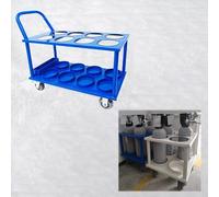 GLJTUO Soporte para Cilindros de oxígeno, Carro de 4 Ruedas para Tanques de oxígeno, Carro para Cilindros de oxígeno de 6,3" de diámetro, Soporte para Cilindros de oxígeno de 4/,Blue-8 Slots