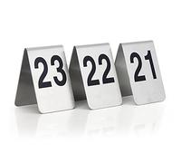 GLJTUO Table Number Stainless Steel Table Signs, 1 50/100 Numbers, 6x7.5cm/8x12cm Restaurant Table Number Cards, Double Side Number Tags, Used to Guide Guests to Get Seated Quic,1 to 100-6CM*7.5CM