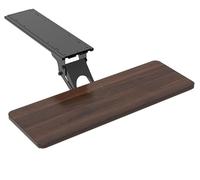 GLJTUO Vassoio ergonomico a U per tastiera, regolabile e scorrevole, per casa e ufficio, facile da montare, Design girevole, 75 cm, finitura Naturale per una digitazione confortevole, Noce - 55 cm