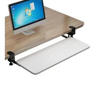 GLJTUO Vassoio per tastiera da scrivania a U con morsetto a C, cassetto estraibile per Mouse e tastiera, Robusto ripiano scorrevole per Computer per casa e ufficio, Design Cesave D65X24Cm, B-75x24cm