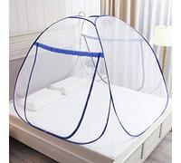 GLKEBY Mosquitera desplegable para Cama Doble, 150 x 200 x 150 cm, Tienda de campaña portátil Grande de Viaje, Doble Puerta, con Cremallera, fácil instalación, Malla Fina, para Dormitorio