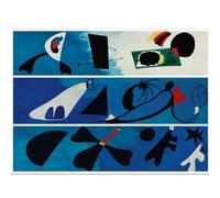 GLKFWVX Joan Miró Arte Mural Carteles Famosos 《Mural I-II-III》 Cuadro en Lienzo Estampas nórdicas Estilo Moderno Casa Decoración de la Sala de Estar Cuadro 30x40cmx1 Sin Marco