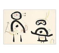 GLKFWVX Joan Miro Póster de madre e hijo, arte de pared surrealismo, lienzo de Joan Miro, impresión nórdica para decoración de sala de estar, 45 x 30 cm, sin marco