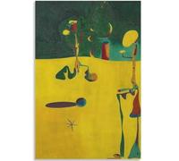 GLKFWVX Joan Miró 《Surrealismo》 Carteles Grabados de Póster Arte Mural Moderno Abstracto Pintura en Lienzo de Joan Miro para decoración del hogar 60x90cm Sin Marco