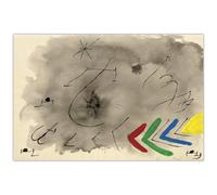 GLKFWVX Póster de Joan Miro con diseño de líneas negras, impresiones de Joan Miro, lienzo de barbarie, cuadro nórdico para decoración de sala de estar, 45 x 30 cm, sin marco