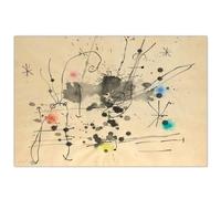 GLKFWVX Póster de Joan Miro con líneas de personajes, arte de pared surrealismo, lienzo de Joan Miro, impresión nórdica para decoración de sala de estar, 45 x 30 cm, sin marco