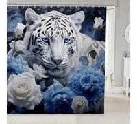 GLKSDLPO Cortina de Ducha con la Torre Eiffel de París, Arquitectura Antigua Francesa Europea, romántica, Ciudad, Pueblo, café, Pintura al óleo, Naturaleza, Calle (92x182cm/36x72in(WxH))