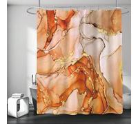 GLKSDLPO Cortina de Ducha de mármol Naranja Moderna, Color Naranja Quemado, para baño, con Textura de Acuarela de Tinta otoñal de Lujo para baño húmedo (90 x 190 cm/35 x 75 Pulgadas [Ancho x Alto])