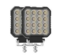 GLL Foco LED Trabajo 25W 12V 24V 2400LM IP67 para Todoterreno Camión 2Pcs | Faro auxiliar LED Beam 4 Pulgadas Ultra Fino Haz de inundación gran angular para tractor vehículos obra, uso off-road