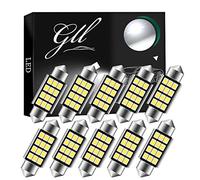 GLL Iluminación interior de coche de 39 mm, 2835, 12 SMD, 260 lm, 6500 K, 12 V, iluminación interior para cúpulas de luz, iluminación de maletero, iluminación de matrícula