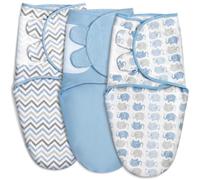 GLLQUEN BABY 0-3 Meses Pucksack Baby Swaddles Baby Saco de dormir recién nacidos, Saco de dormir para niños pequeños, Unisex, lote de 3 capas, 100% algodón orgánico (azul cielo)