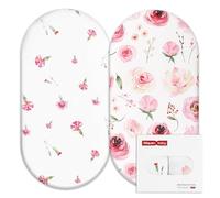 GLLQUEN BABY Paquete de 2 Sábanas Bajeras para Moisés, Cochecito y Cuna de Bebé - 100% Microfibra Oeko-tex100, Acogedoras y Transpirables para Niños