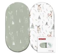 GLLQUEN BABY Paquete de 2 sábanas para moisés y cochecito de bebé, 100% microfibra Oeko-tex100, transpirables y acogedoras