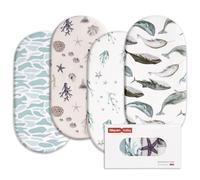 GLLQUEN BABY Paquete de 4 Sábanas Bajeras para Moisés y Cochecito de Bebé, 100% Microfibra Oeko-tex100, Acogedoras y Transpirables, para Cuna de Bebé para Niños
