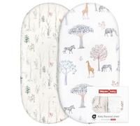 GLLQUEN BABY Sábana bajera ajustable para cuna de bebé, 2 unidades, protector de colchón, parque infantil, Oeko-tex100, cesta de moisés, funda de colchón para recién nacidos