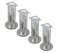 GLMGBP 4 Patas de Acero Inoxidable para Muebles, Patas Redondas de Repuesto para sofá, Mesa de Centro, sofá, Armario, Cama, Escritorio, Silla (Plateadas) (Color: A, tamaño: 11,5 cm)