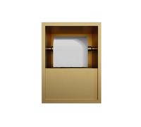 GLMGBP Organizador de estantes empotrados para Ducha, Papel higiénico, artículos de tocador, sin Azulejos, Ideal para Sala de Estar, Dormitorio, Hotel, Dorado, 230 x 170 x 120 mm