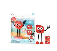 Glo Pals - Figuras de baño con cubos luminosos para una experiencia sensorial única y tiempo de baño mágico (Sammy rojo)