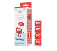 Glo Pals - Juego de 4 cubos de baño luminosos con luz LED activada por agua, para una experiencia sensorial de baño, Sammy Rojo