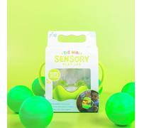 Glo Pals Mini tarro verde para niños con asas fáciles de agarrar y tapa bloqueable para terapia antiestrés adecuado para niños y niñas de 18 meses o más.