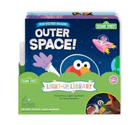 Glo Pals Sesame Street Light-Up Kids Books - Biblioteca de 3 unidades | Contiene 1 lupa mágica, jardín, espacio exterior e historias de amigos de mariposa para aprendizaje sensorial e interactivo