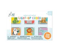 Glo Pals Zoo - Juego de 6 cubos luminosos con diseño de animales, para bañera, juego de agua y juegos sensoriales, a partir de 3 años
