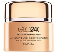GLO24K Gel exfoliante facial con de 24 k, fórmula antienvejecimiento con vitaminas C y E