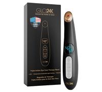 GLO24K - Varita térmica para ojos y herramienta masajeadora de ojos, calor suave y vibración para una piel de aspecto más suave, masaje refrescante debajo de los ojos, dispositivo de belleza portátil