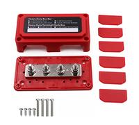 Gloaso 300A Bus Bar Caja de barra colectora Diseño de módulo de servicio pesado Bloque de distribución de energía con 4X M8 Bloque de conexiones de batería para 12V- 48V CC Busbar, rojo