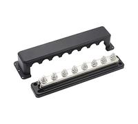 Gloaso Bus Bar Barra colectora de 600A bloque de distribución de energía de cobre de 300V CA/ 12V-48V CC con terminales de cableado de pernos de 8x M10 Busbar para Auto/Barcos/Solares, 600 Amp, negro