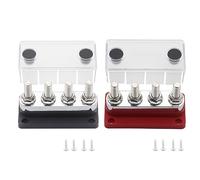 Gloaso Bus Bar Barras colectoras de cobre de 600A, 12V- 48V CC, Busbar con 4x M10 Bolzen Klemmleisten distribuidor, 600 Amp barra colectora para batería, autobús para coche barco RV solar, 2 paquetes