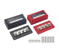 Gloaso Busbar Barra colectora de 300A, 12V-48V cc, bloque de distribución de batería con 4 regletas de terminales M10, 300 Amp Bus Bar, para autocaravanas, marine, caravanas