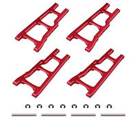 Globact Brazos de suspensión de aluminio delanteros/traseros para RC Traxxas 1/10 Slash 4x4 4WD Stampede 4x4 piezas de actualización de repuesto de 3655 paquete de 4 (rojo)
