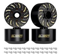 GLOBACT Juego de contrapeso de 18,5 mm de latón negro extendido para Traxxas Trx4 Trx6 Axial SCX10 II III Redcat GEN7 GEN8 1.9 pulgadas 2.2 pulgadas (4 piezas)
