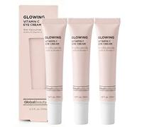 Global Beauty Care Glowing Vitamin C Eye Cream - Tratamiento radiante debajo de los ojos para apoyar la piel de aspecto suave con niacinamida, AHA y vitamina E, cuidado antioxidante para ojeras, 0.5