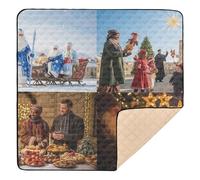 Global Christmas Culture - Tapete grande antideslizante de juego para bebés para interiores y exteriores, no tóxico, tapete para jugar boca abajo, para recién nacidos, bebés, niños pequeños, 50 x 50